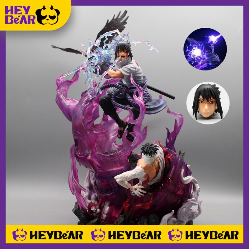 ناروتو اوتشيها ساسوكي الشكل Gk أنيمي أرقام 40 سنتيمتر 2 مع رؤساء LED ضوء Susanoo بولي كلوريد الفينيل تمثال تمثال نموذج جمع دمية لعبة