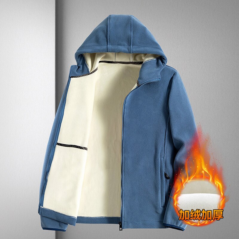 سترات رجالي شتوية من الصوف جواكت سميكة مع قلنسوة للشتاء بأكمام طويلة وألوان ثابتة ملابس للخروجات اليومية للرجال مصمم ملابس