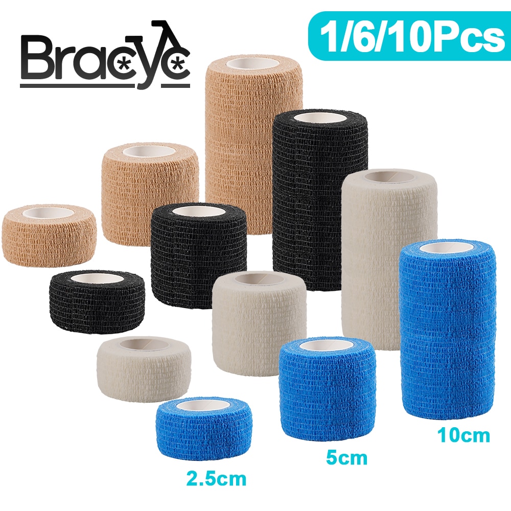 1/6/10 قطعة الرياضة الذاتي لاصقة طبية مطاطية التفاف تنفس متماسكة الشريط ايلاستوبلاست ل إصابة إصبع المعصم الكاحل الإسعافات الأولية