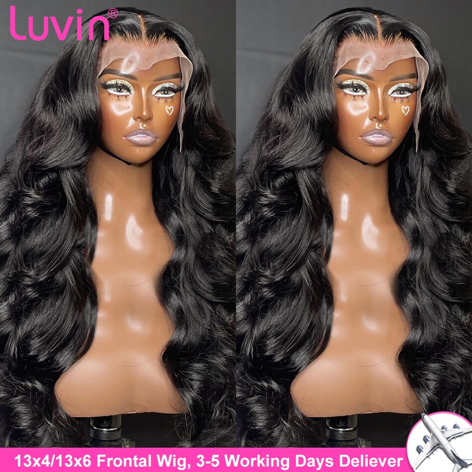 لوفين 250 باروكة نسائية كثيفة الشعر, باروكة نسائية 30، 40 بوصة، متموجة، باروكة 13×6، باروكة شعر بشري طبيعي برازيلي، باروكة 4×4، باروكة أمامية للنساء