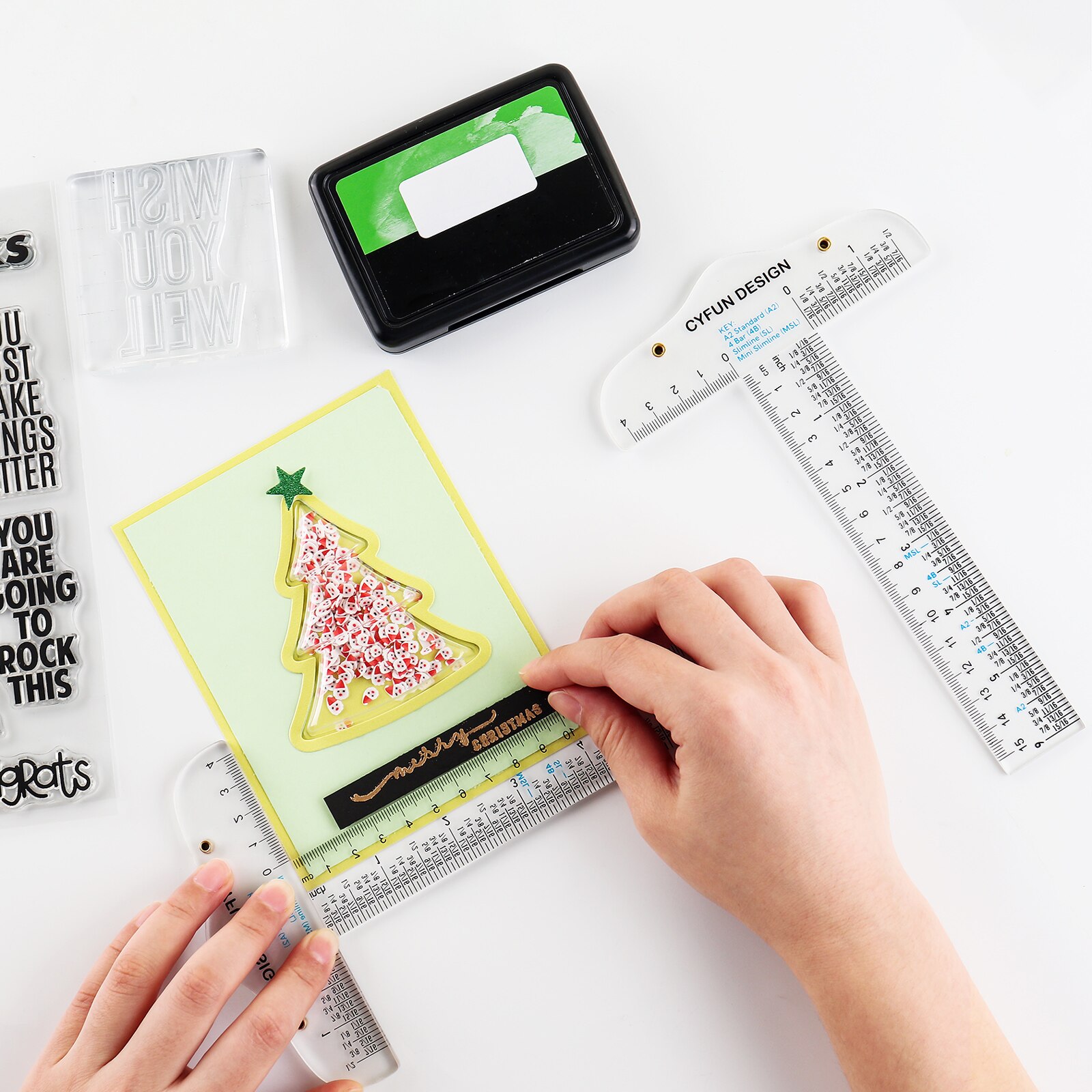 6 &quotواضح الاكريليك T-مربع حاكم لسهولة مرجع أثناء صياغة T-مربع حاكم أداة يدوية في كل بوصة والقياسات متري