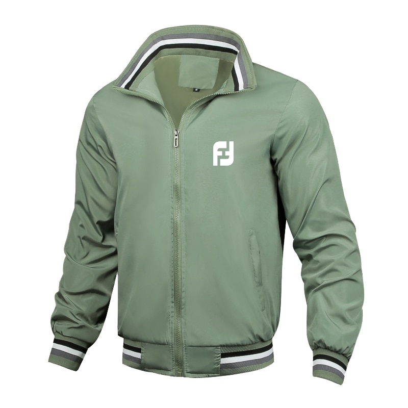 جديد جولف الخريف الرجال سترة سستة الوقوف طوق سترة الغولف ماركة الرجال زي بيسبول رياضية غير رسمية الرجال سترة الرجال بلايز