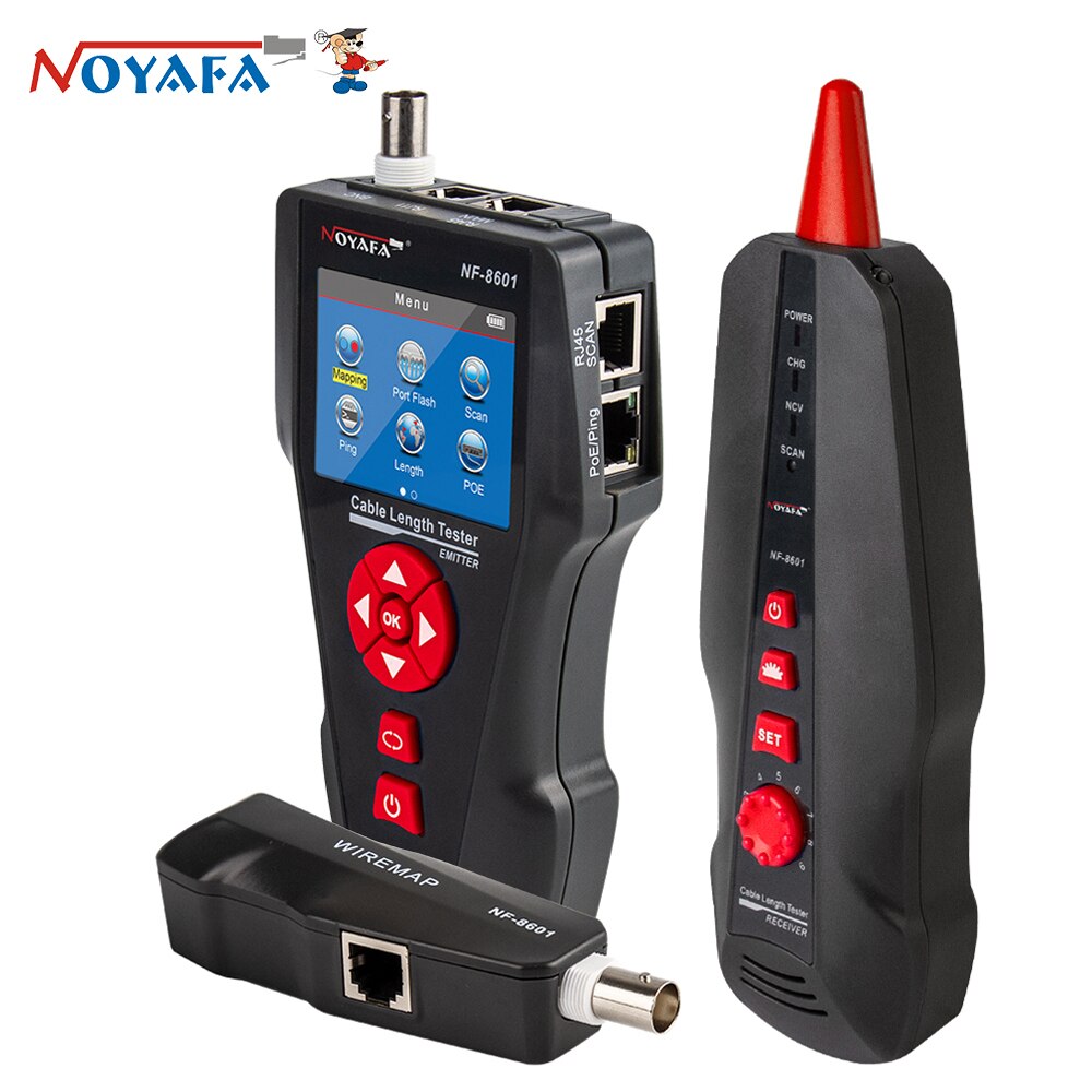 NOYAFA NF-8601 شبكة طول الكابل تستر POE/بينغ اختبار LAN إيثرنت كابل اختبار RJ45 UTP STP تشخيص خط المقتفي