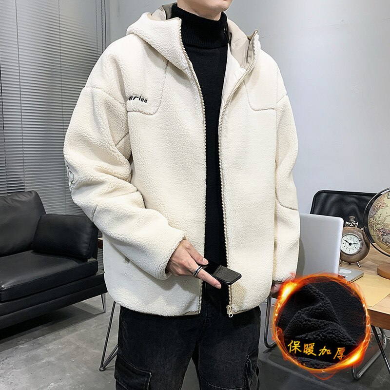 الرجال سترات صوفية شتاء دافئ سترة واقية سميكة الانضمام معا الحملان الصوف معطف عالية الجودة الرجال Harajuku الرجال جاكيتات M-5XL