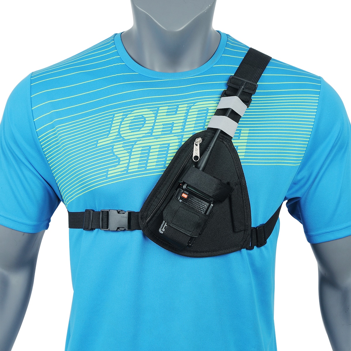 ABBREE التكتيكية حقيبة صدر للرجال متعددة جيب اسلكية تخاطب المتصل مثلث للجنسين التكتيكية الخصر حزمة سترة سستة قابل للتعديل الصدر B