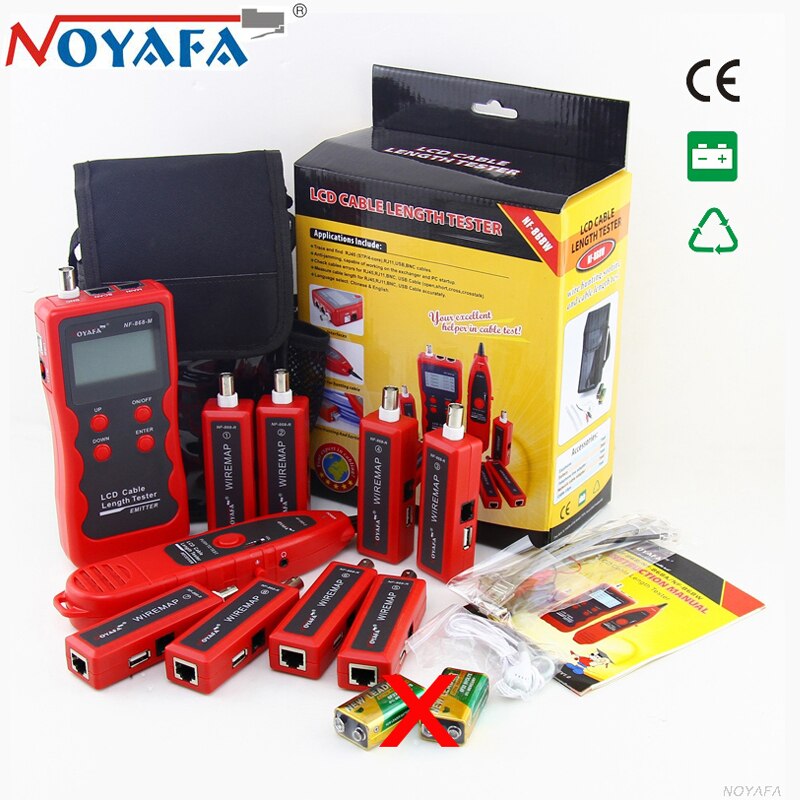 NOYAFA NF-868W اختبار كابل تشخيص لهجة RJ45 LAN شبكة BNC USB RJ11 الهاتف سلك الهاتف المقتفي مع LCD الحزمة الأصلية