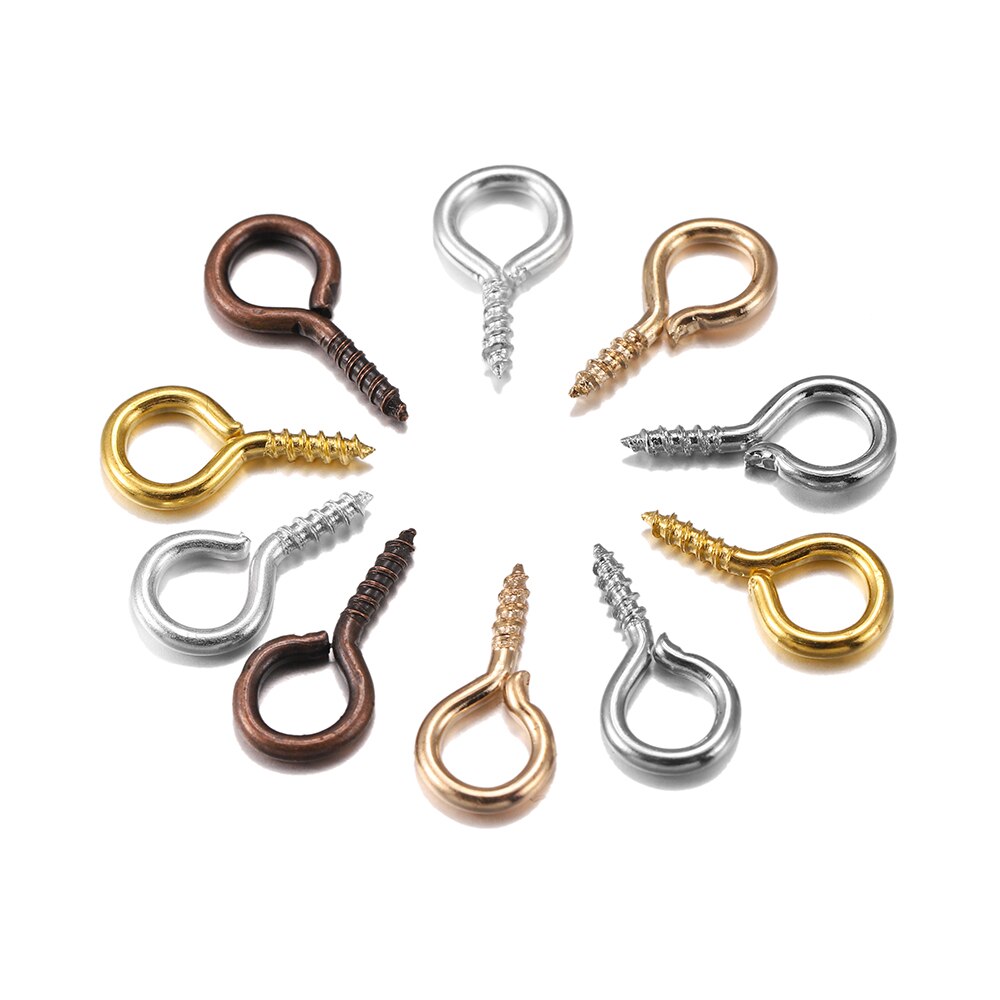 100/200 قطعة/الوحدة صغيرة صغيرة صغيرة العين دبابيس العين السنانير العيينة المسمار الخيوط 9 ألوان المشابك هوك DIY بها بنفسك صنع المجوهرات النتائج