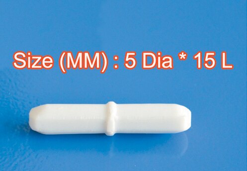 شحن مجاني ، 5*15 مللي متر PTFE محرك مغناطيسي خلاط تحريك بار مع حلقة محورية اللون الأبيض