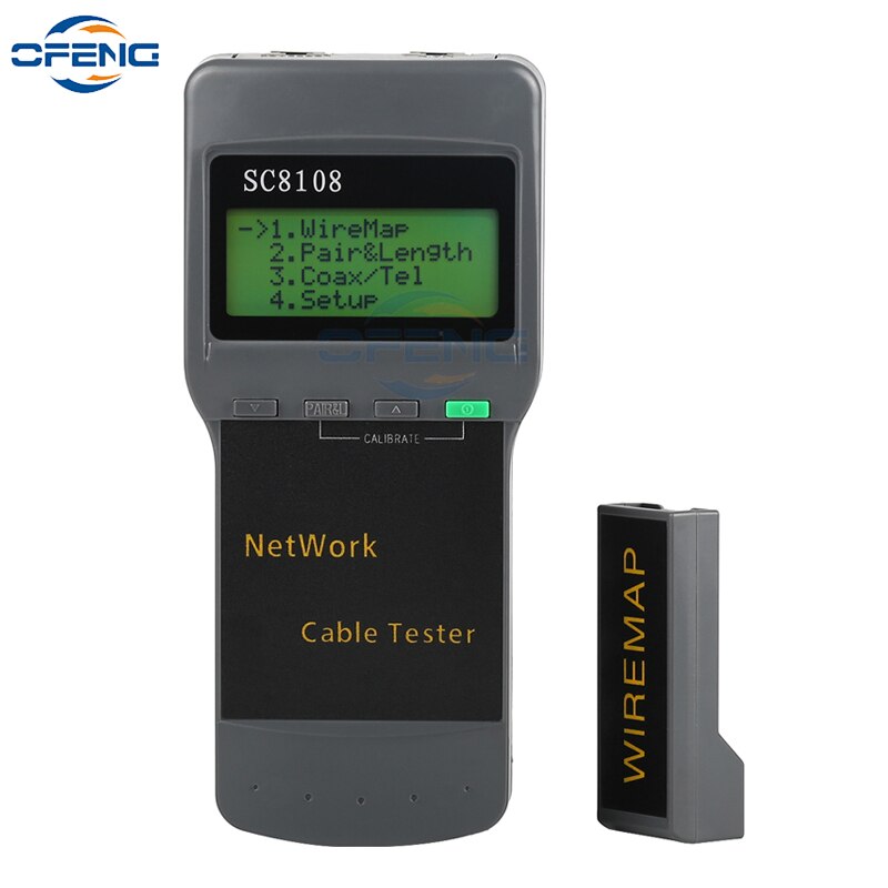 SC8108 المحمولة LCD شبكة تستر متر LAN الهاتف كابل تستر متر مع شاشة الكريستال السائل RJ45 Cat5e Cat6 UTP