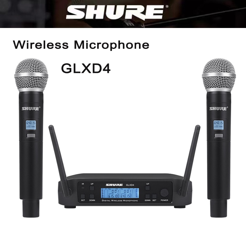 ميكروفون ديناميكي لاسلكي SHURE GLXD4 UHF 640-690MHz ميكروفون احترافي محمول باليد للكاريوكي استوديو اجتماعات الأداء الحي