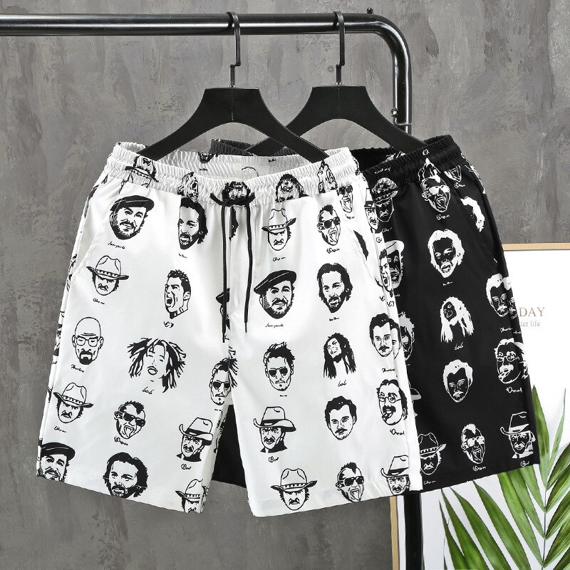 السراويل الرجال الصيف قسم رقيقة المد العلامة التجارية الترفيه الرياضة خمس نقاط ارتداء الرباط شاطئ الرجال السراويل الاتجاه وزرة فضفاضة