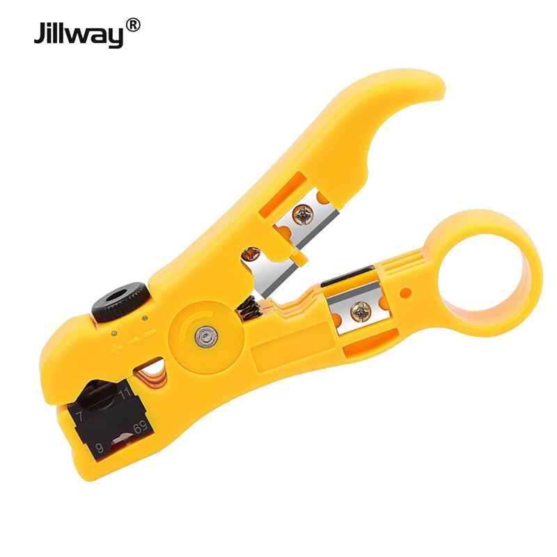 Jillway مقشر كابل ل CAT5 CAT6 شقة أو مستديرة STP/UTP أداة اليد القاطع/متجرد ل RG59/6/7/11 مع مقبض ProTouch