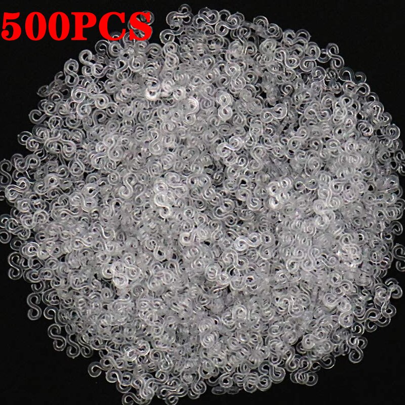 100/500 قطعة شفافة تلوح في الأفق الأربطة المطاطية S مقاطع DIY بها بنفسك صنع المجوهرات تلوح في الأفق العصابات جديلة سوار هوك موصل الملحقات