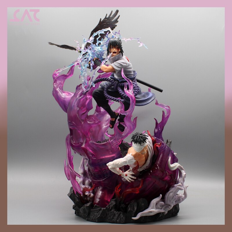 40 سنتيمتر ناروتو اوشيا Sasuke أنيمي أرقام Gk 2 مع رؤساء Led ضوء Susanoo تمثال تمثال بولي كلوريد الفينيل نموذج دمية الديكور اللعب الهدايا