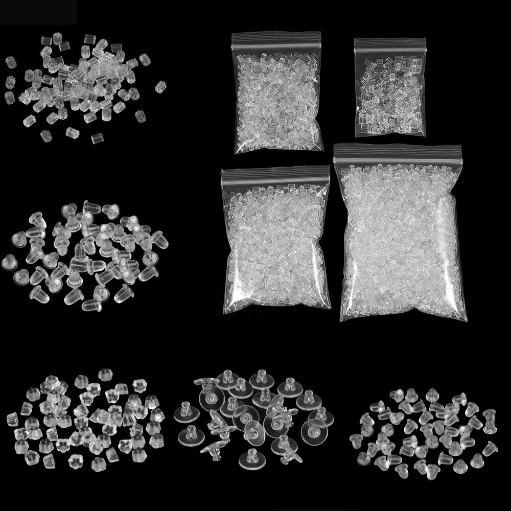 سدادات سيليكون لحلق الأذن, مطاطية ناعمة، يتم وضعا خلف الأقراط، يمكنك القيام بها بنفسك، اكسسوارات، عدد 200-2000 قطعة