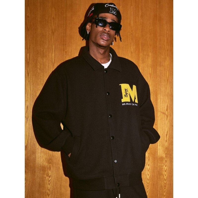 جاكت نسائي وخريف وشتاء 2022 على الطراز الأمريكي جديد Y2K جاكت Y2K فضفاض ومطرز بحروف كبيرة للشارع