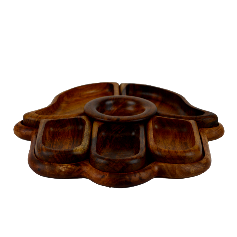 طبق تسالى من  خشب السرسوع الطبيعى